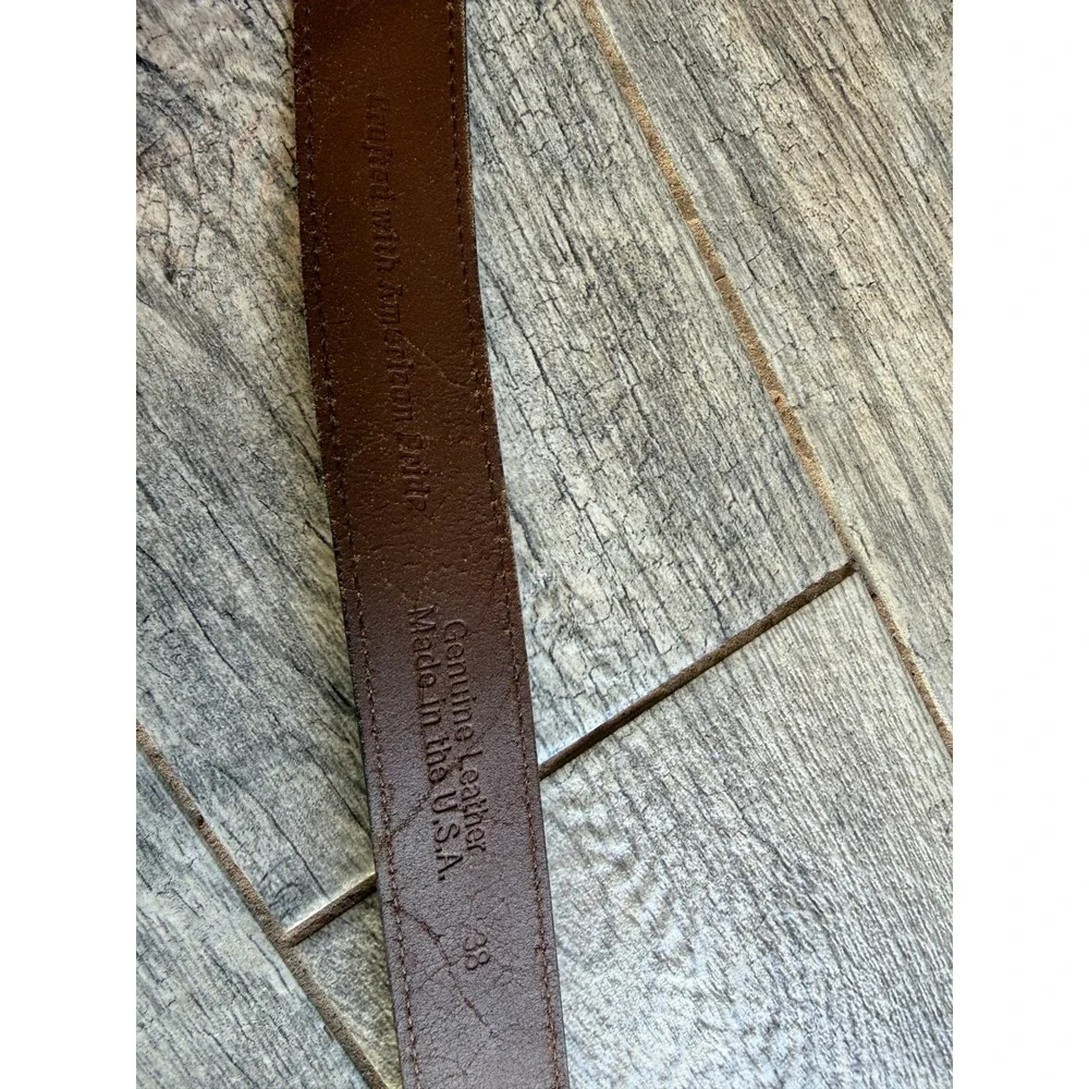 Genuine Leather Belt 38 Brown Classic Made in USA Mens Western‎ Dress Casual